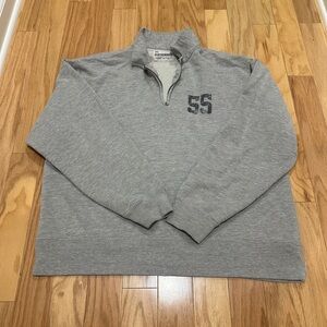 AMERICAN EAGLE Gray Quarter Zip-Up Sweatshirt numbered jacket 55 boyfriend 1/4